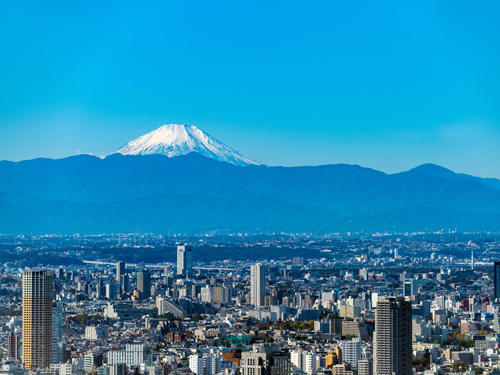 富士山と東京のビル群