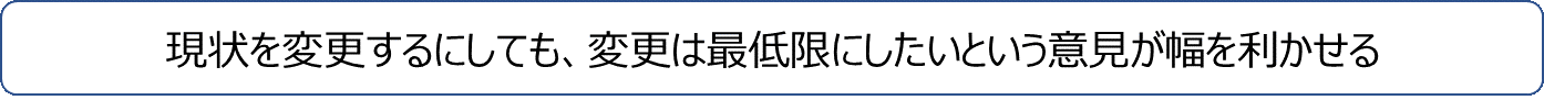 現状を変更するにしても…