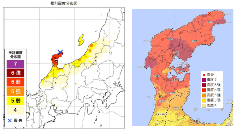 気象庁指針震度分布図