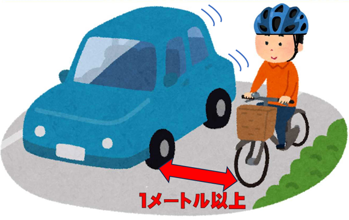 自動車が自転車を追い抜く際の義務